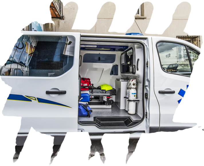 Service d'ambulance tout équipé